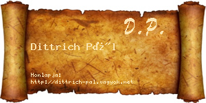 Dittrich Pál névjegykártya